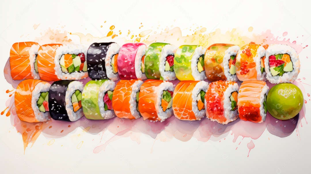 Dia Internacional do Sushi, 1 de novembro IA generativa 3D.
