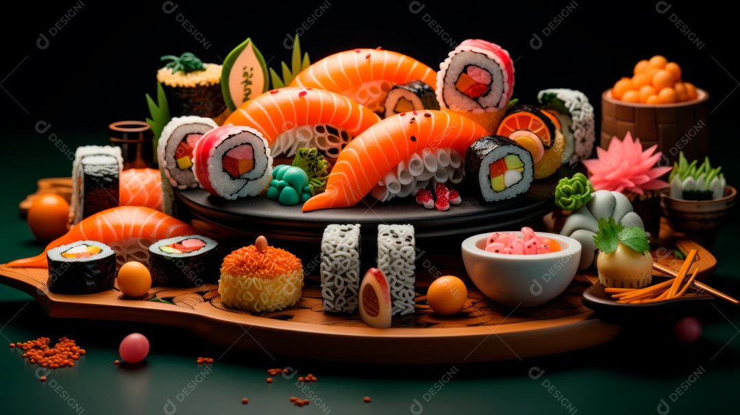 Dia Internacional do Sushi, 1 de novembro IA generativa 3D.