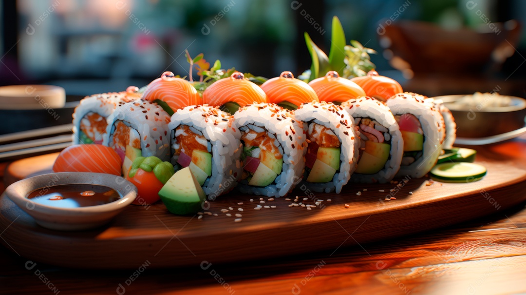 Dia Internacional do Sushi, 1 de novembro IA generativa 3D.