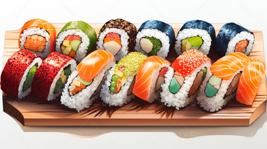 Dia Internacional do Sushi, 1 de novembro IA generativa 3D.