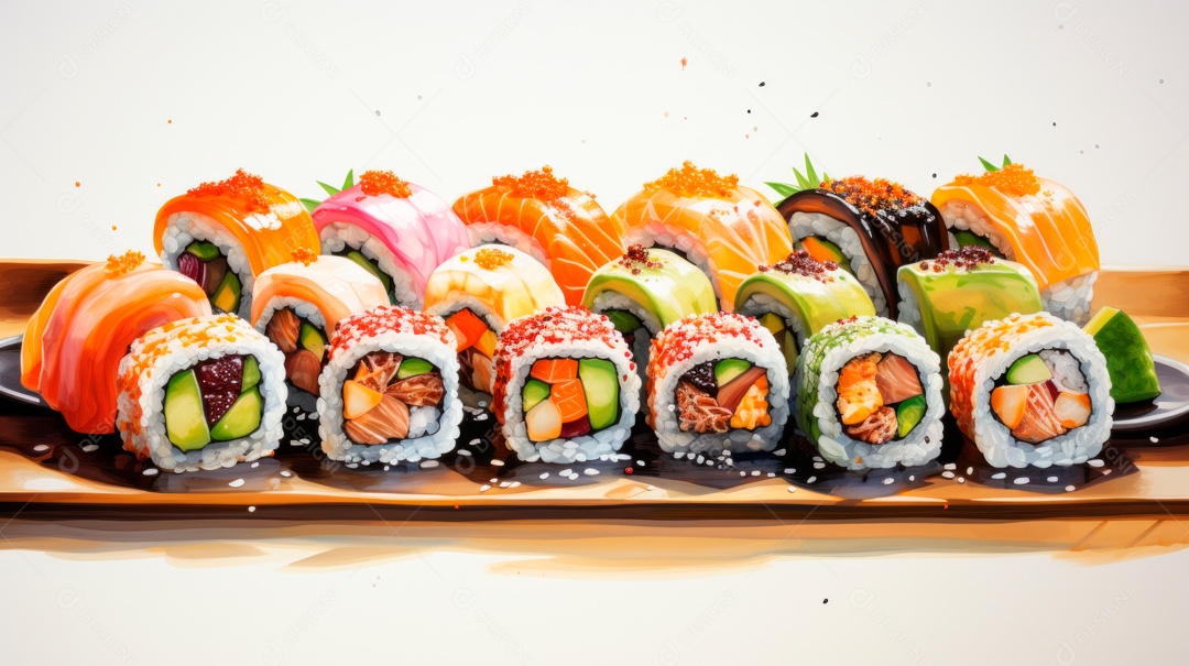 Dia Internacional do Sushi, 1 de novembro IA generativa 3D.