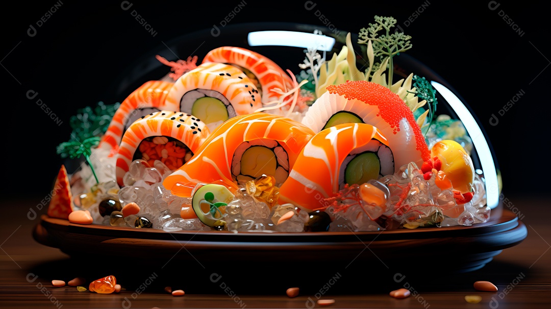 Dia Internacional do Sushi, 1 de novembro IA generativa 3D.