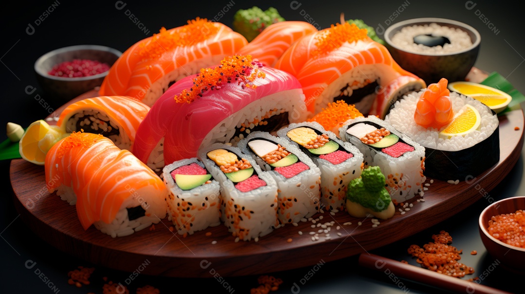 Dia Internacional do Sushi, 1 de novembro IA generativa 3D.