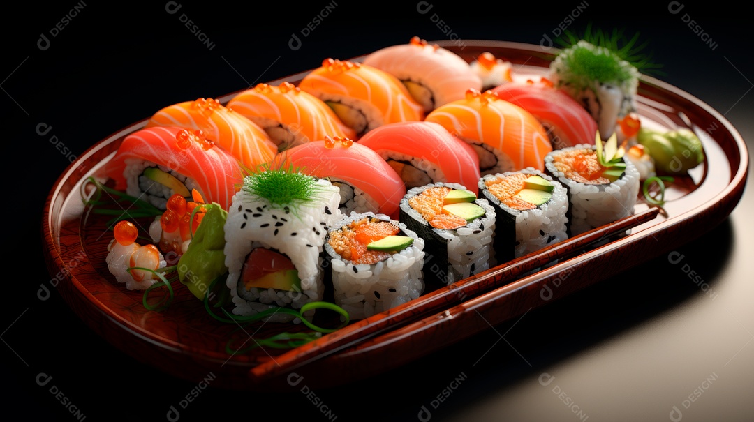 Dia Internacional do Sushi, 1 de novembro IA generativa 3D.