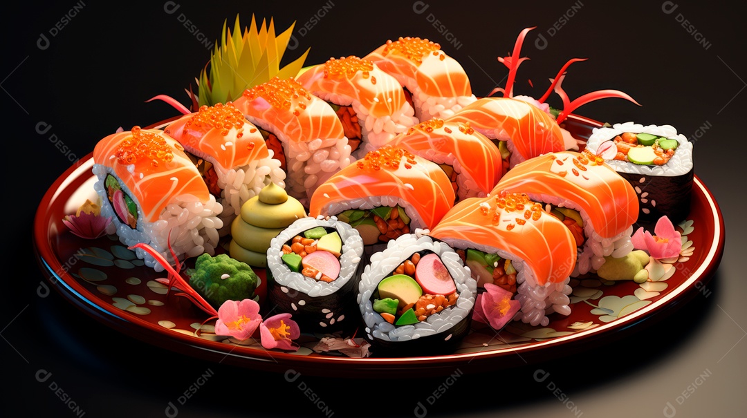 Dia Internacional do Sushi, 1 de novembro IA generativa 3D.