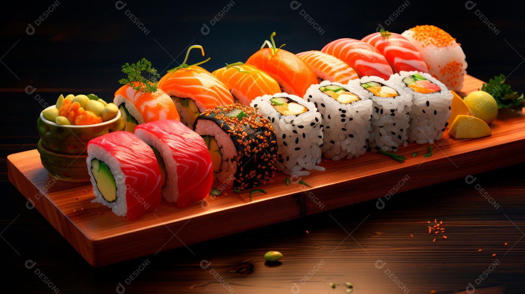 Dia Internacional do Sushi, 1 de novembro IA generativa 3D.