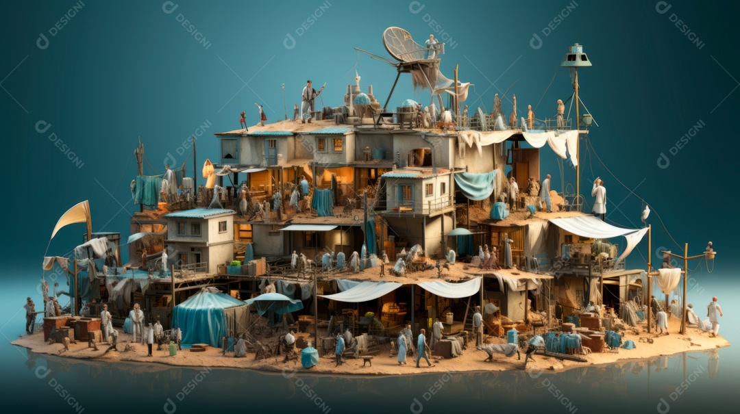 Dia Mundial do Refugiado, 20 de junho Desenho 3D Generative AI.