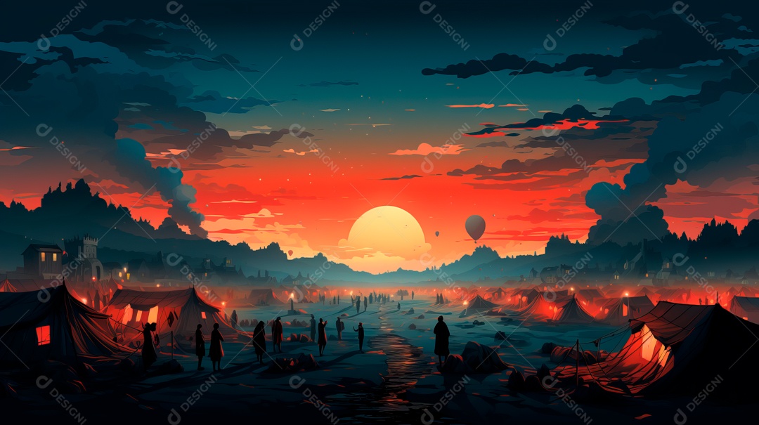 Dia Mundial do Refugiado, 20 de junho Desenho 3D Generative AI.