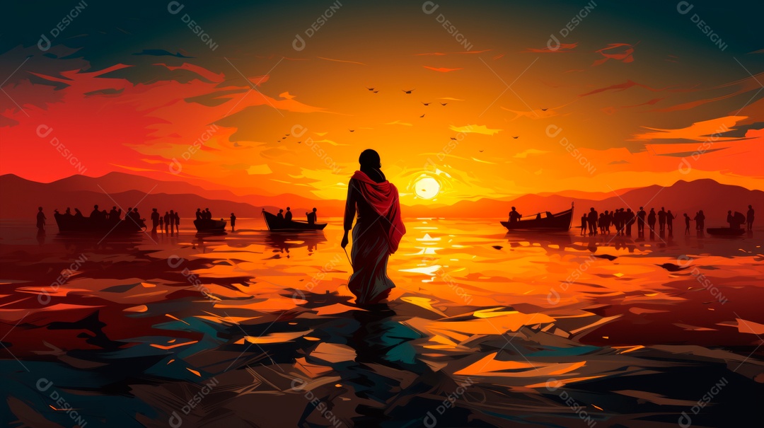 Dia Mundial do Refugiado, 20 de junho Desenho 3D Generative AI.