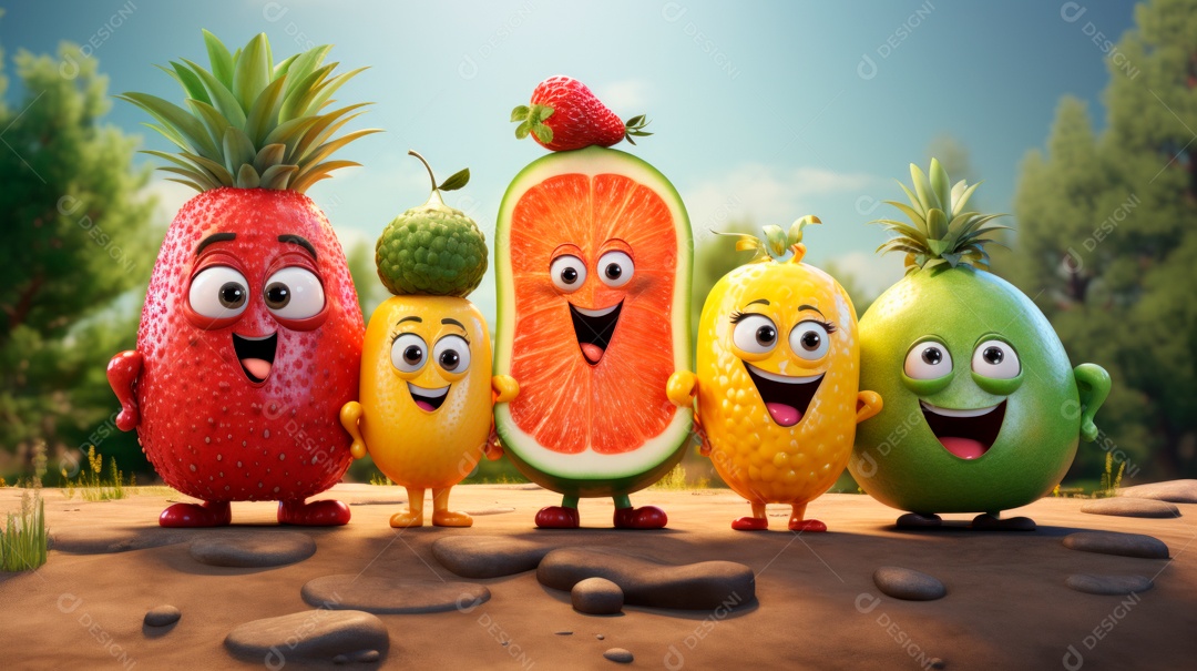 Verão, a estação mais quente 21 de junho Desenho 3D Generative AI.