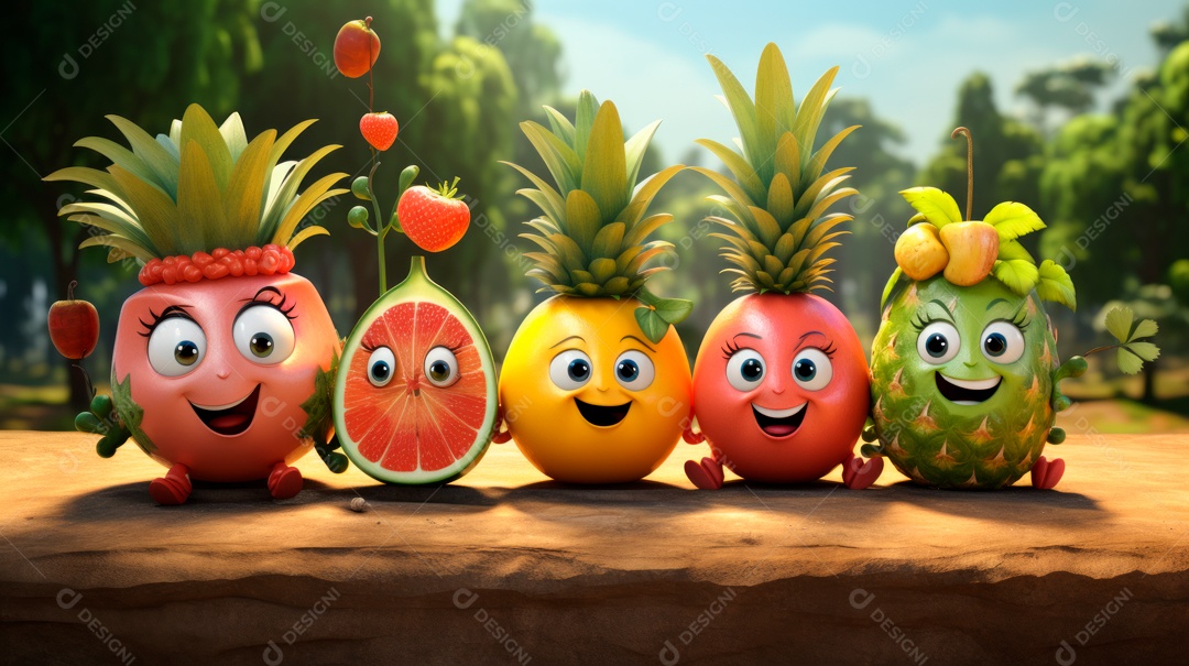 Verão, a estação mais quente 21 de junho Desenho 3D Generative AI.