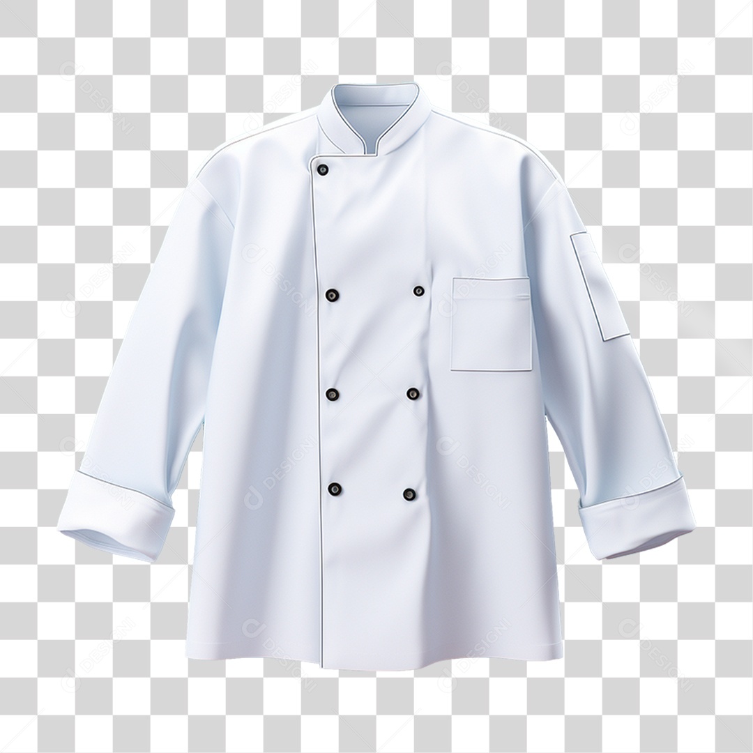 Elemento 3D Jaqueta Chef de Cozinha PNG Transparente