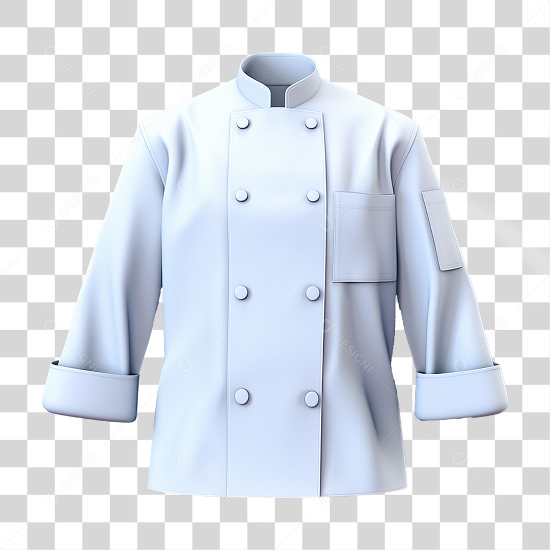 Elemento 3D Jaqueta Chef de Cozinha PNG Transparente