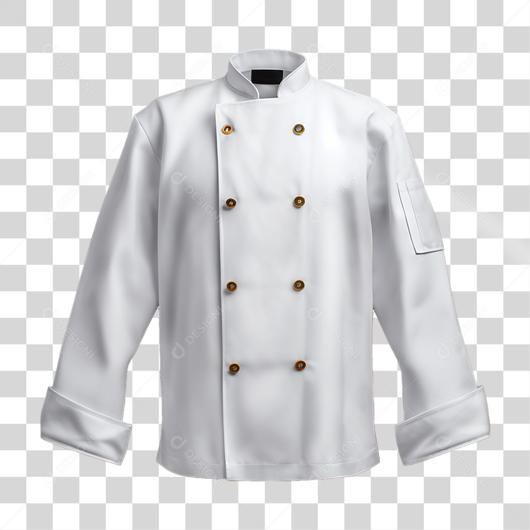 Elemento 3D Jaqueta Chef de Cozinha PNG Transparente