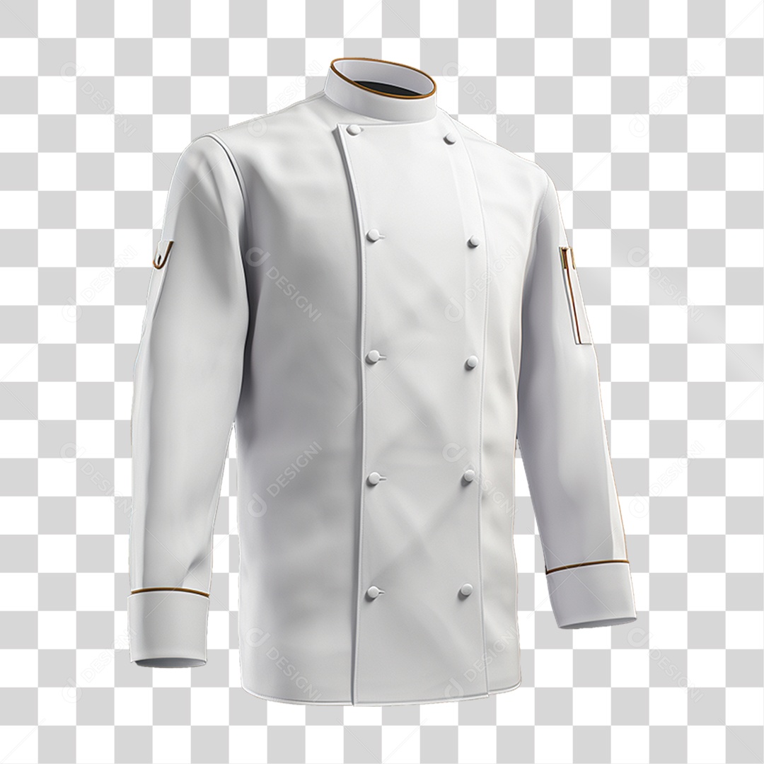Elemento 3D Jaqueta Chef de Cozinha PNG Transparente