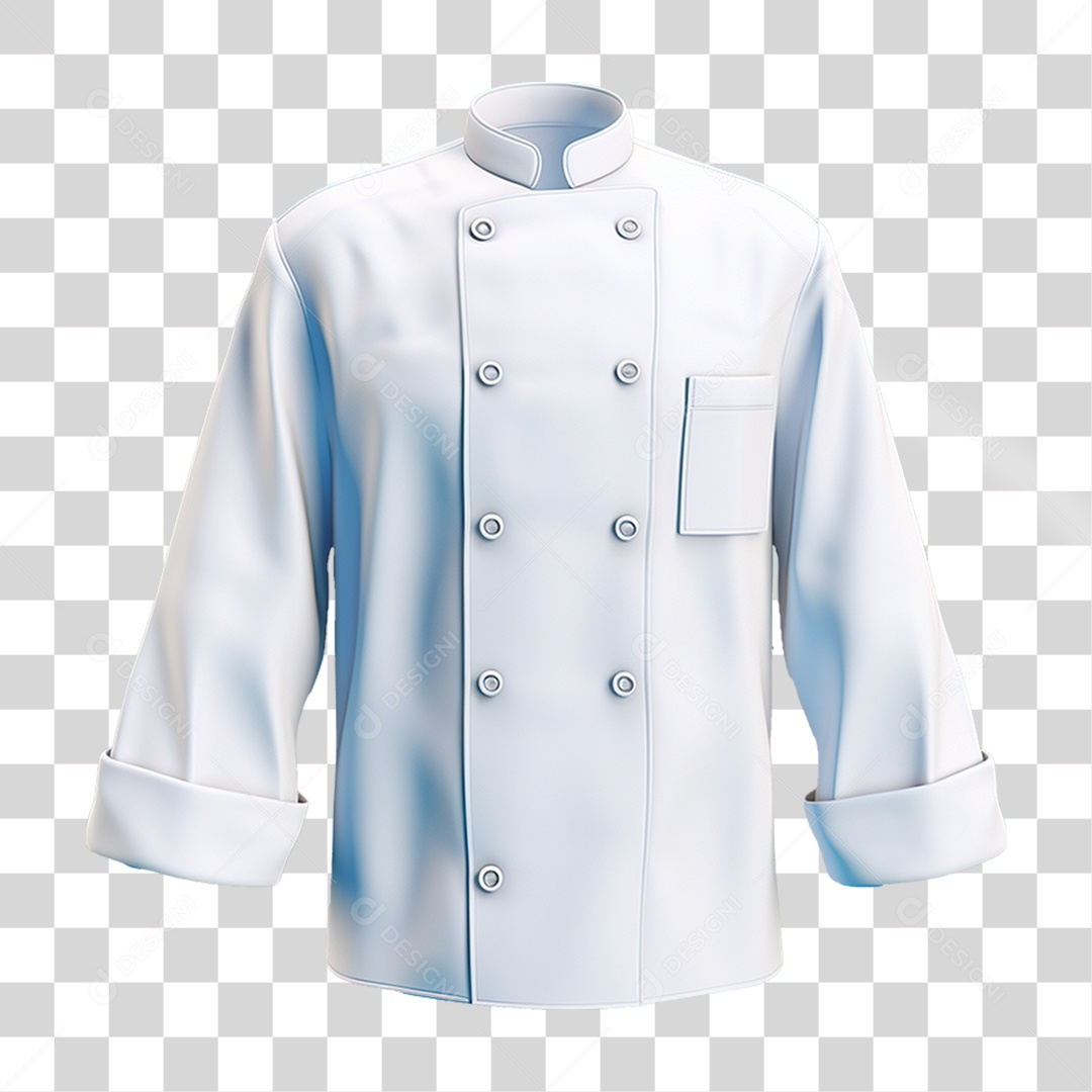Elemento 3D Jaqueta Chef de Cozinha PNG Transparente
