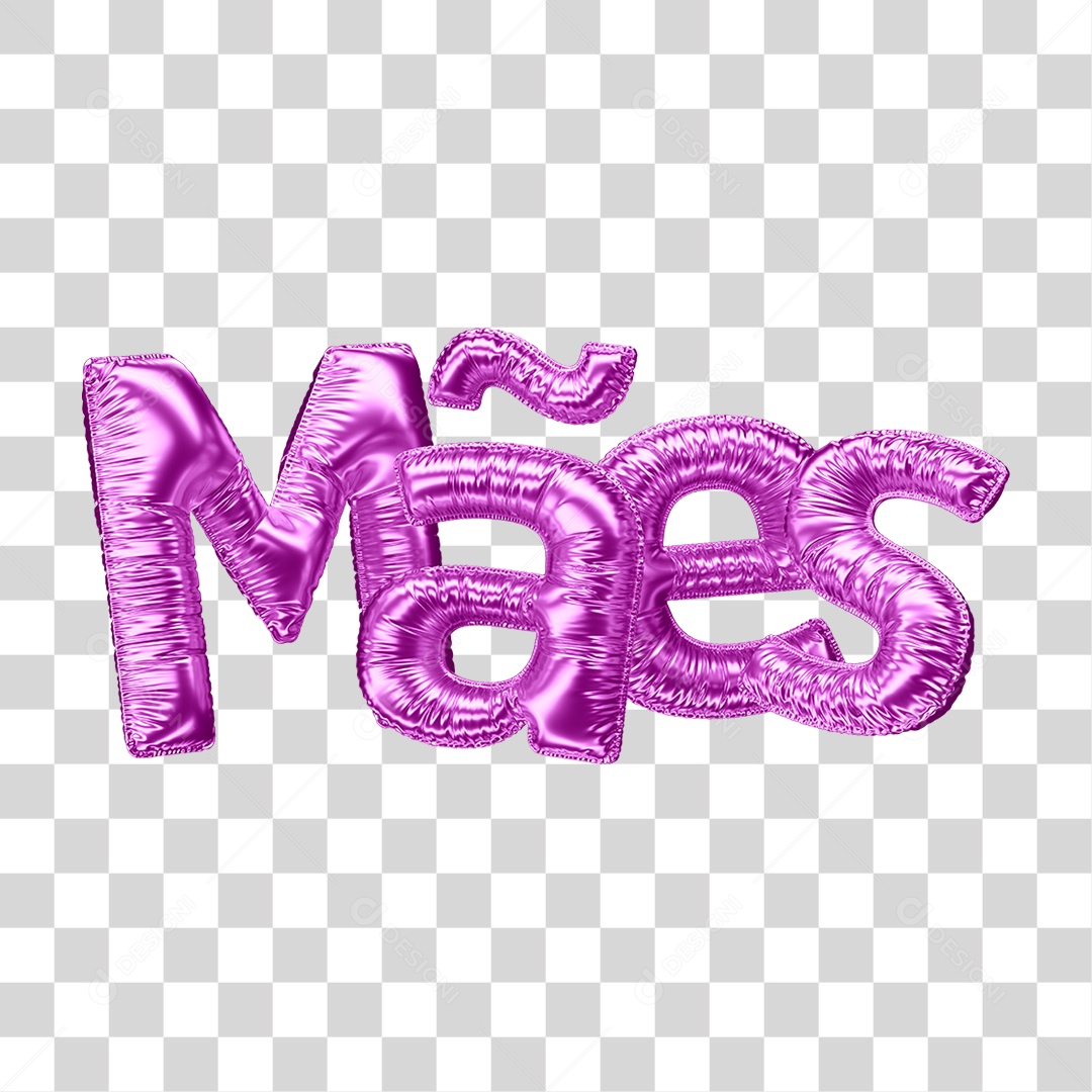 Texto 3D Mães PNG Transparente