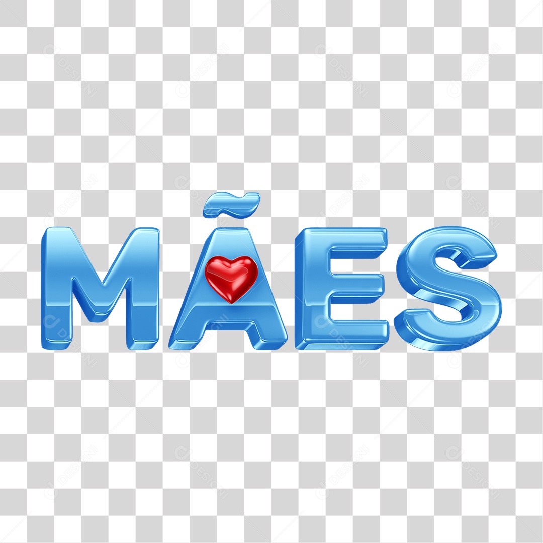 Texto 3D Mães PNG Transparente