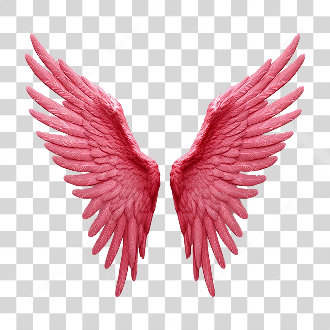 Elemento 3D Asa Vermelha PNG Transparente