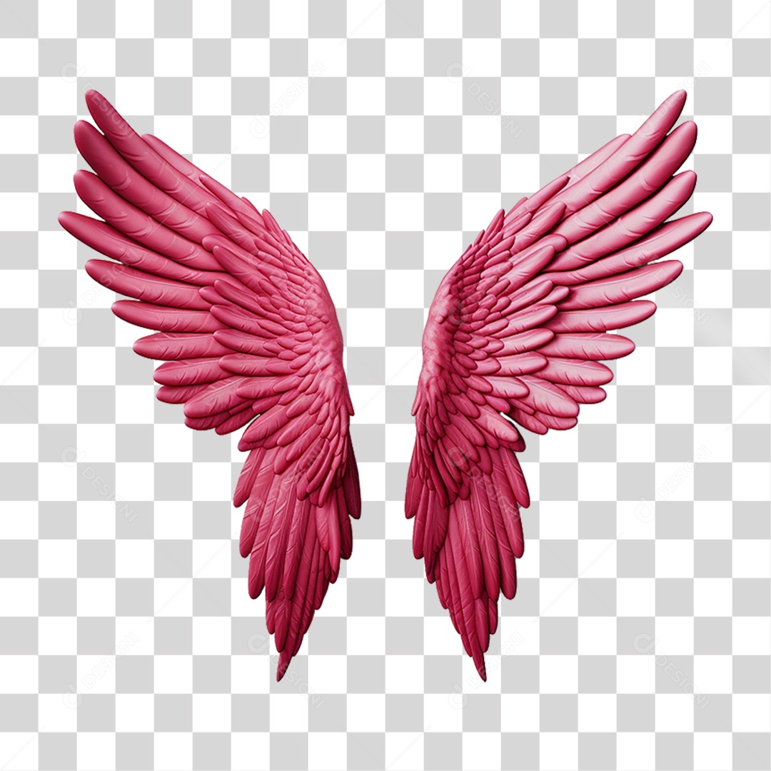 Elemento 3D Asa Vermelha PNG Transparente