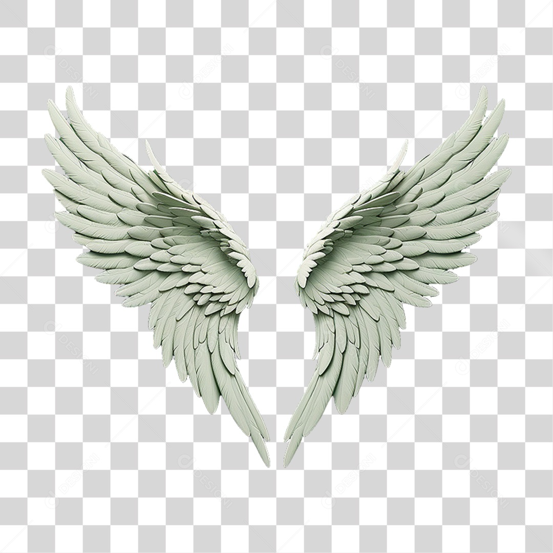 Elemento 3D Asa Branca PNG Transparente
