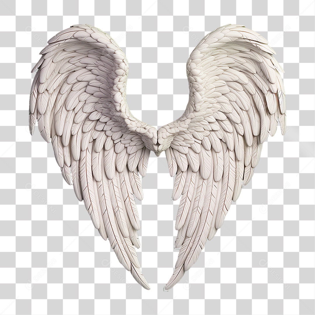 Elemento 3D Asa Branca PNG Transparente