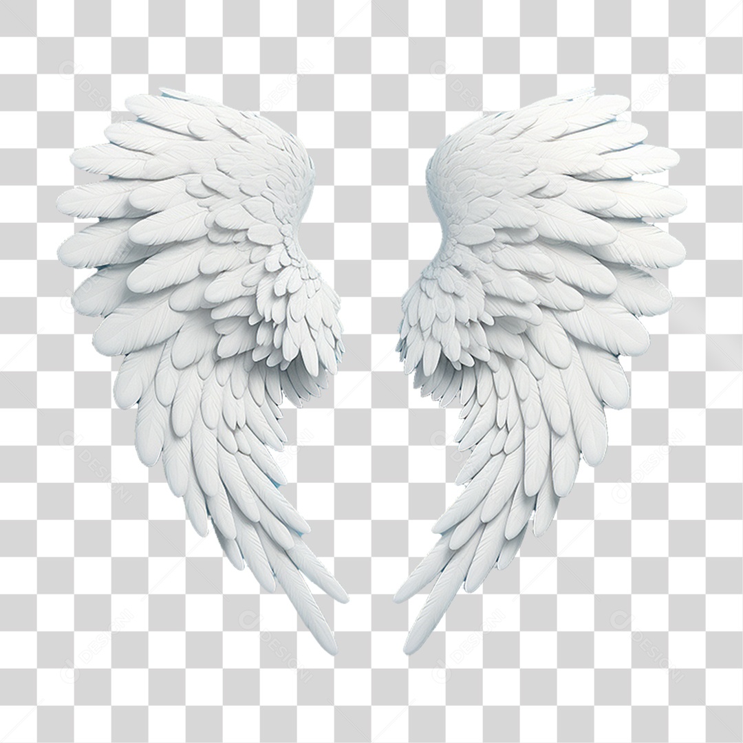 Elemento 3D Asa Branca PNG Transparente