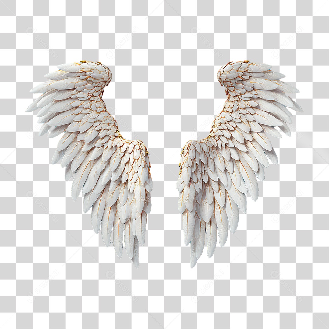 Elemento 3D Asa Branca PNG Transparente