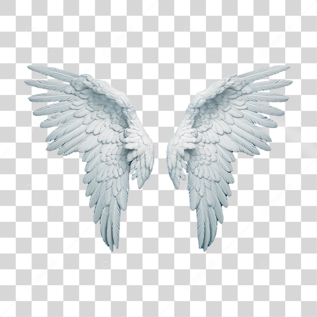 Elemento 3D Asa Branca PNG Transparente