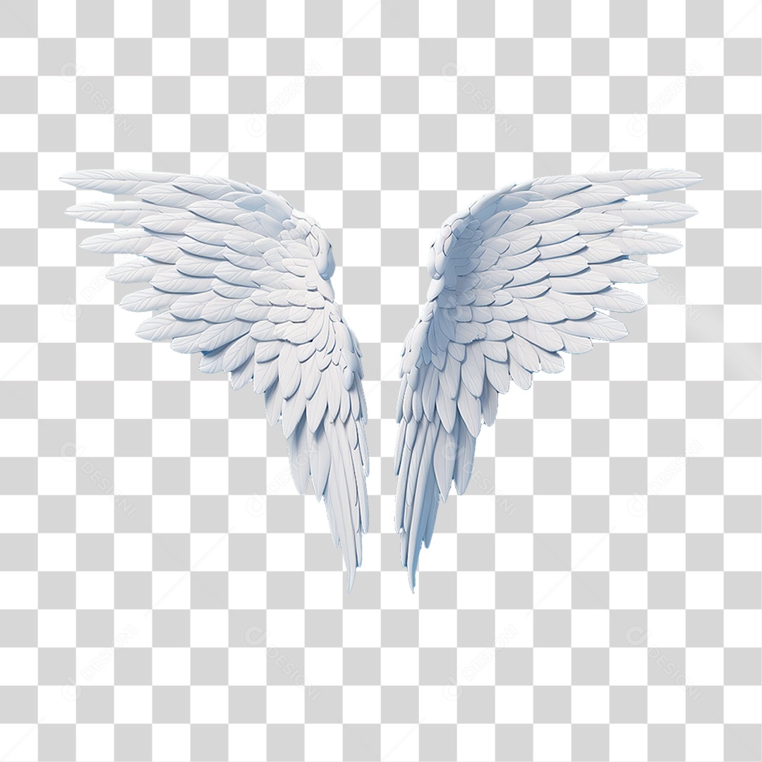 Elemento 3D Asa Branca PNG Transparente