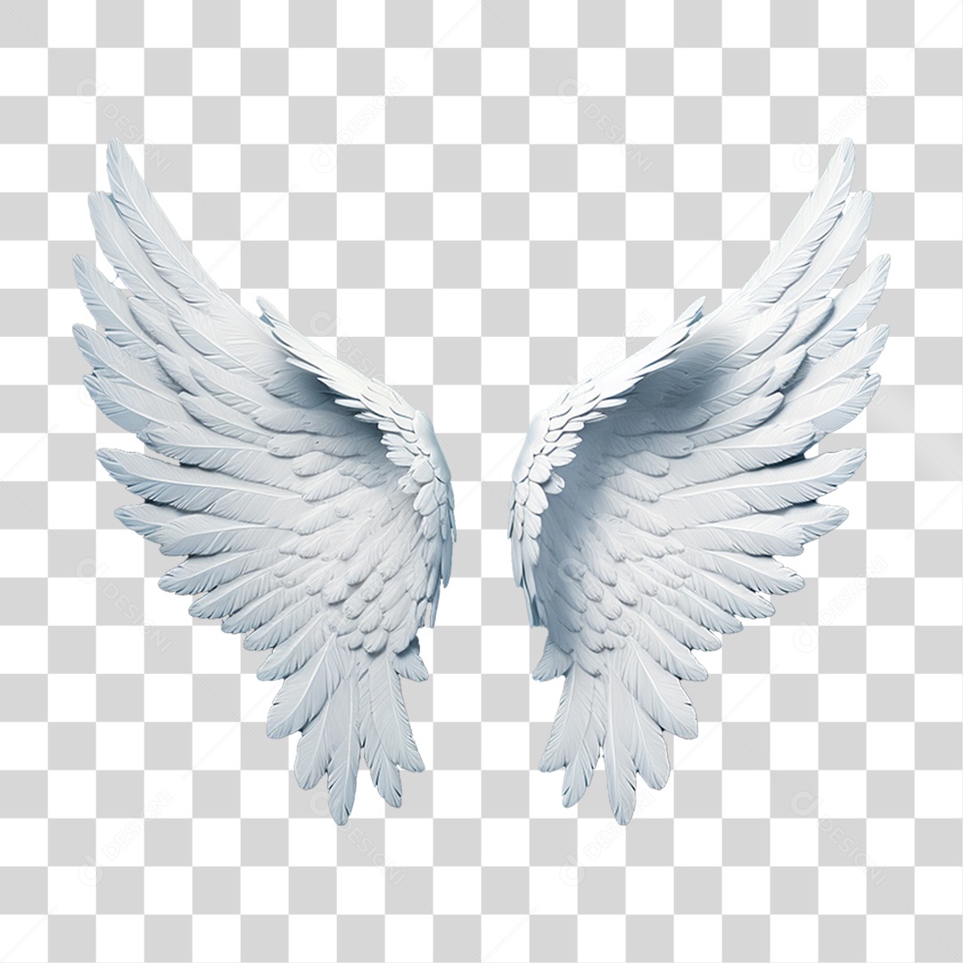 Elemento 3D Asa Branca PNG Transparente