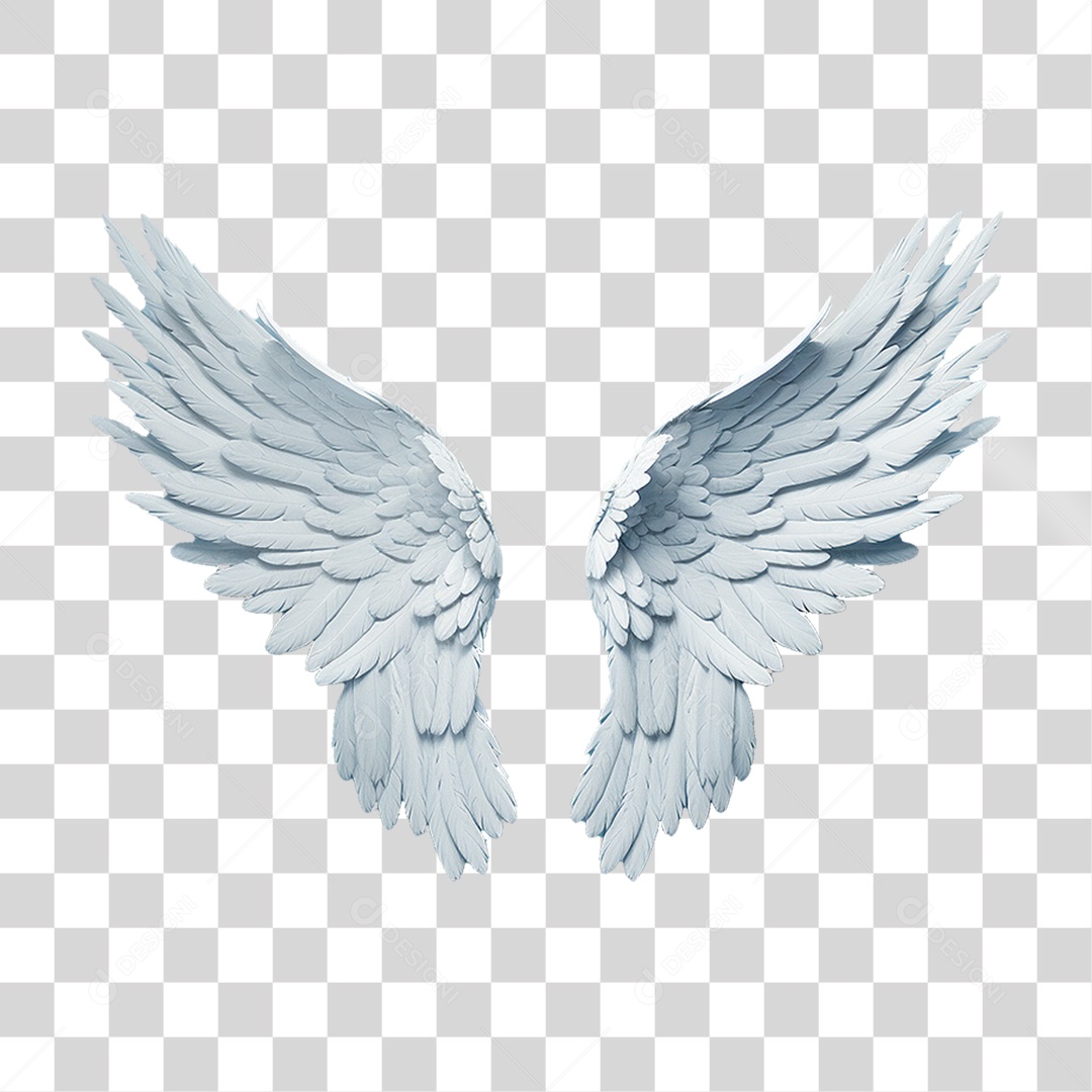 Elemento 3D Asa Branca PNG Transparente