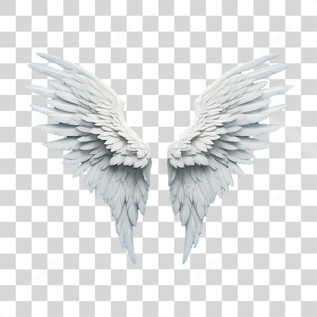 Elemento 3D Asa Branca PNG Transparente