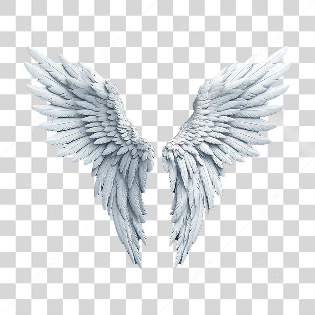 Elemento 3D Asa Branca PNG Transparente