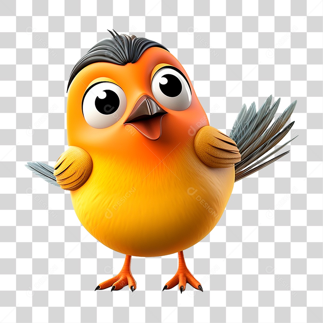 Mascote Pássaro PNG Transparente