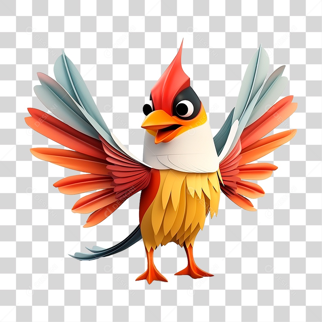 Mascote Pássaro PNG Transparente