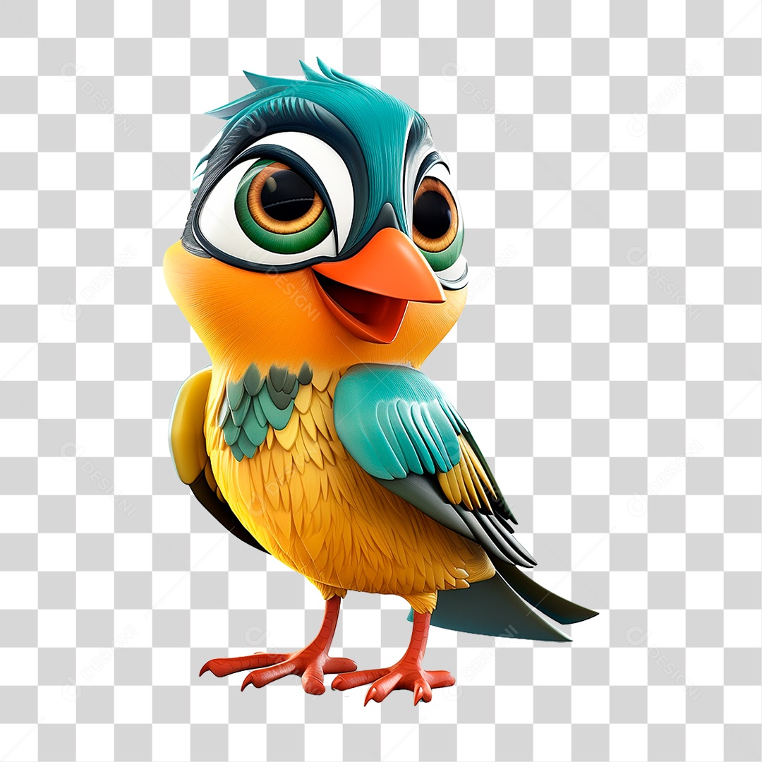 Mascote Pássaro PNG Transparente