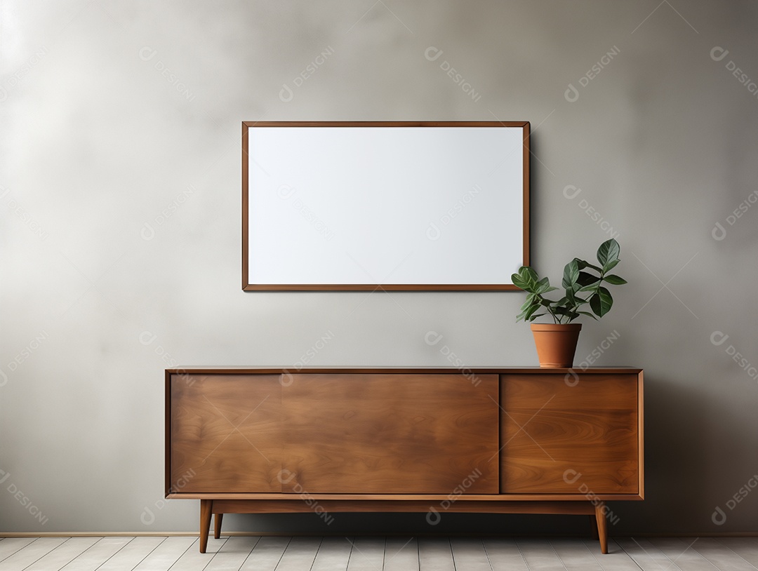 Moldura de foto em branco e vazia em estilo loft