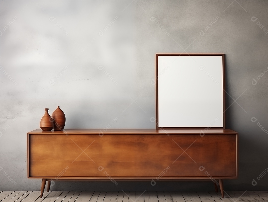 Moldura de foto em branco e vazia em estilo loft