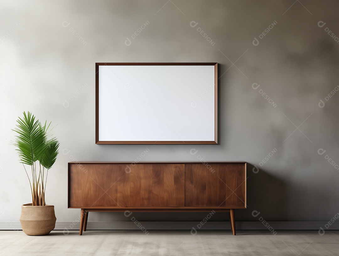 Moldura de foto em branco e vazia em estilo loft