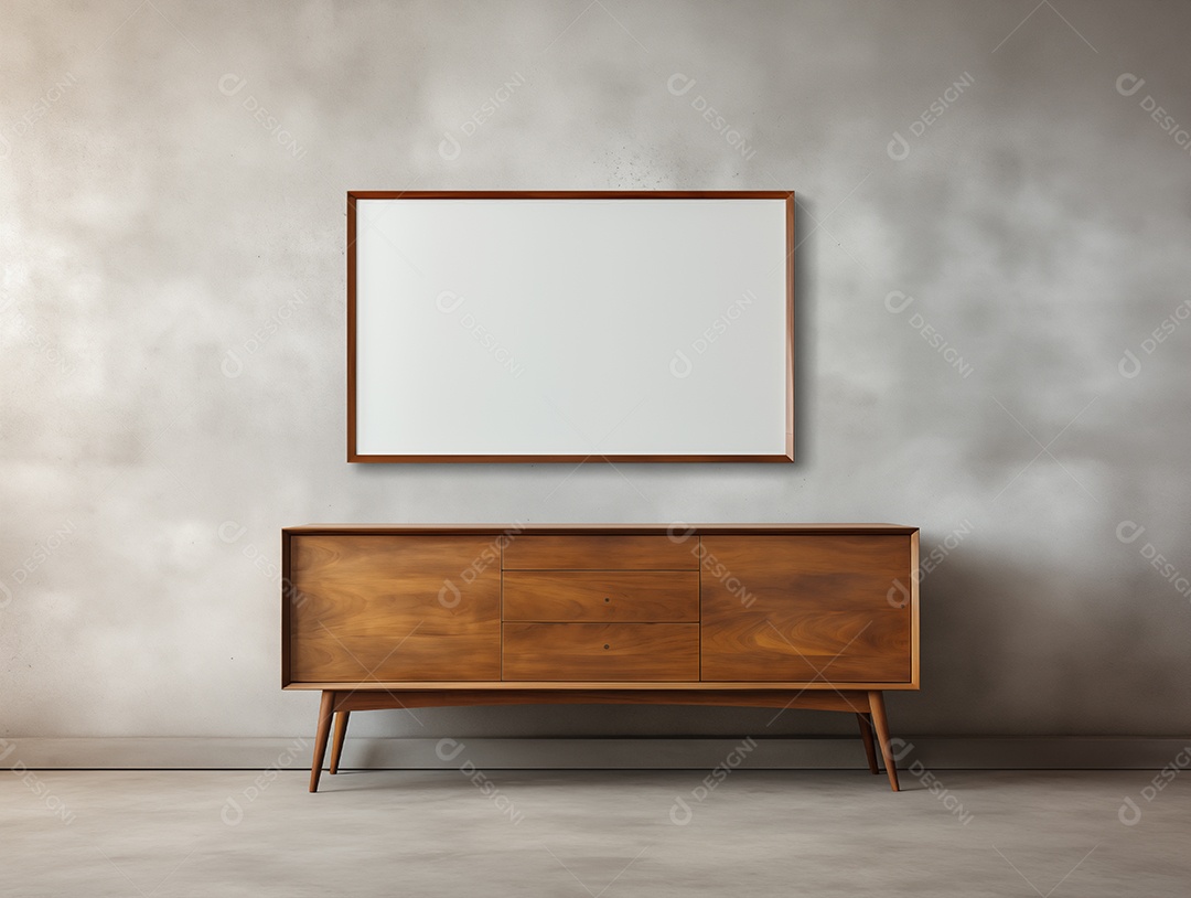 Moldura de foto em branco e vazia em estilo loft