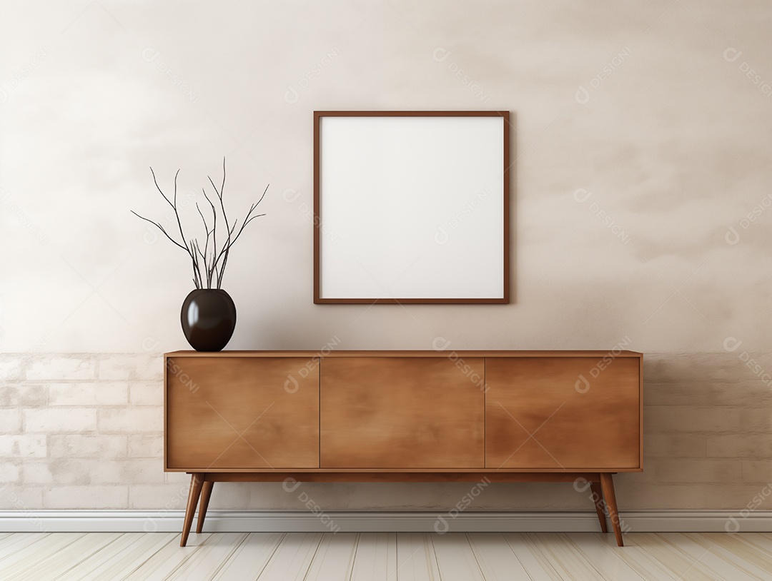 Moldura de foto em branco e vazia em estilo loft