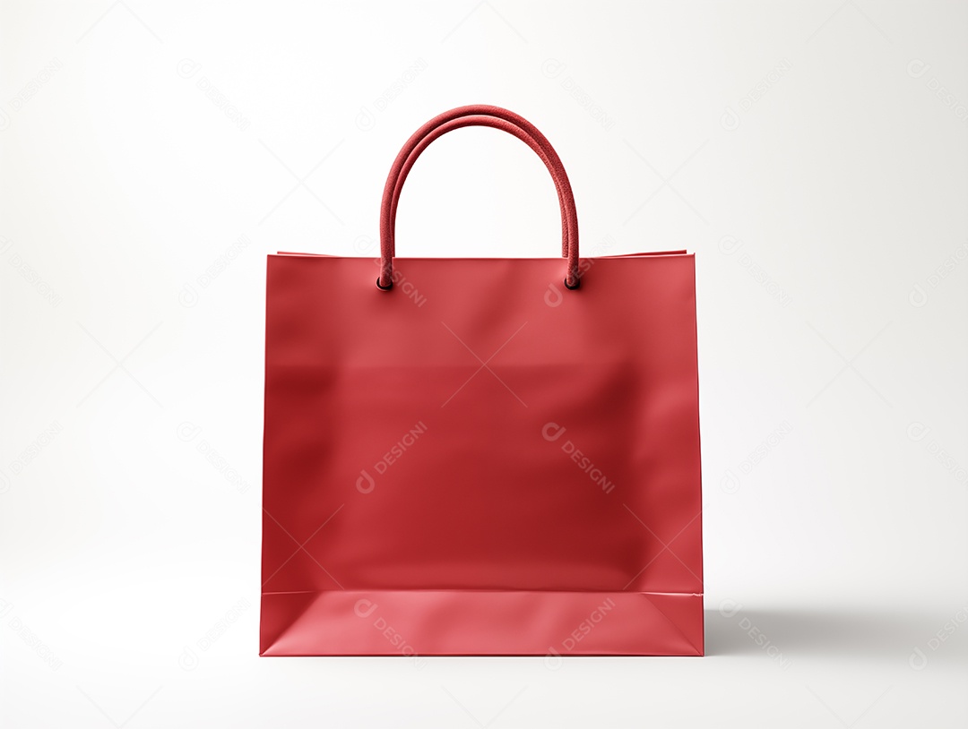 Maquete de sacola de compras de papel vazia e em branco isolada