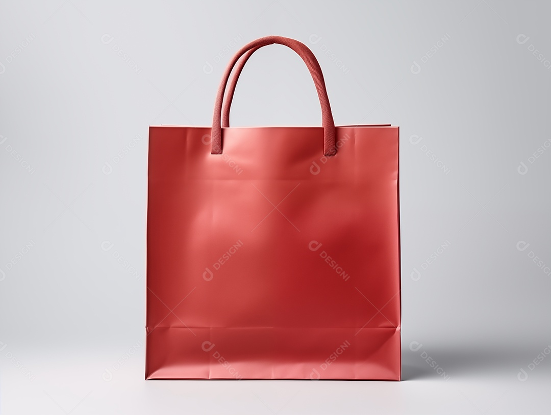 Maquete de sacola de compras de papel vazia e em branco isolada