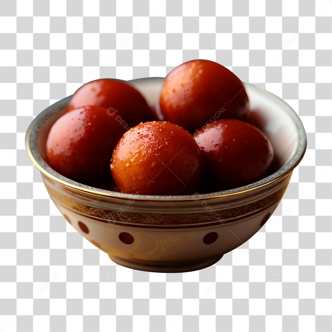 Tigela de Gulab Jamun PNG Transparente