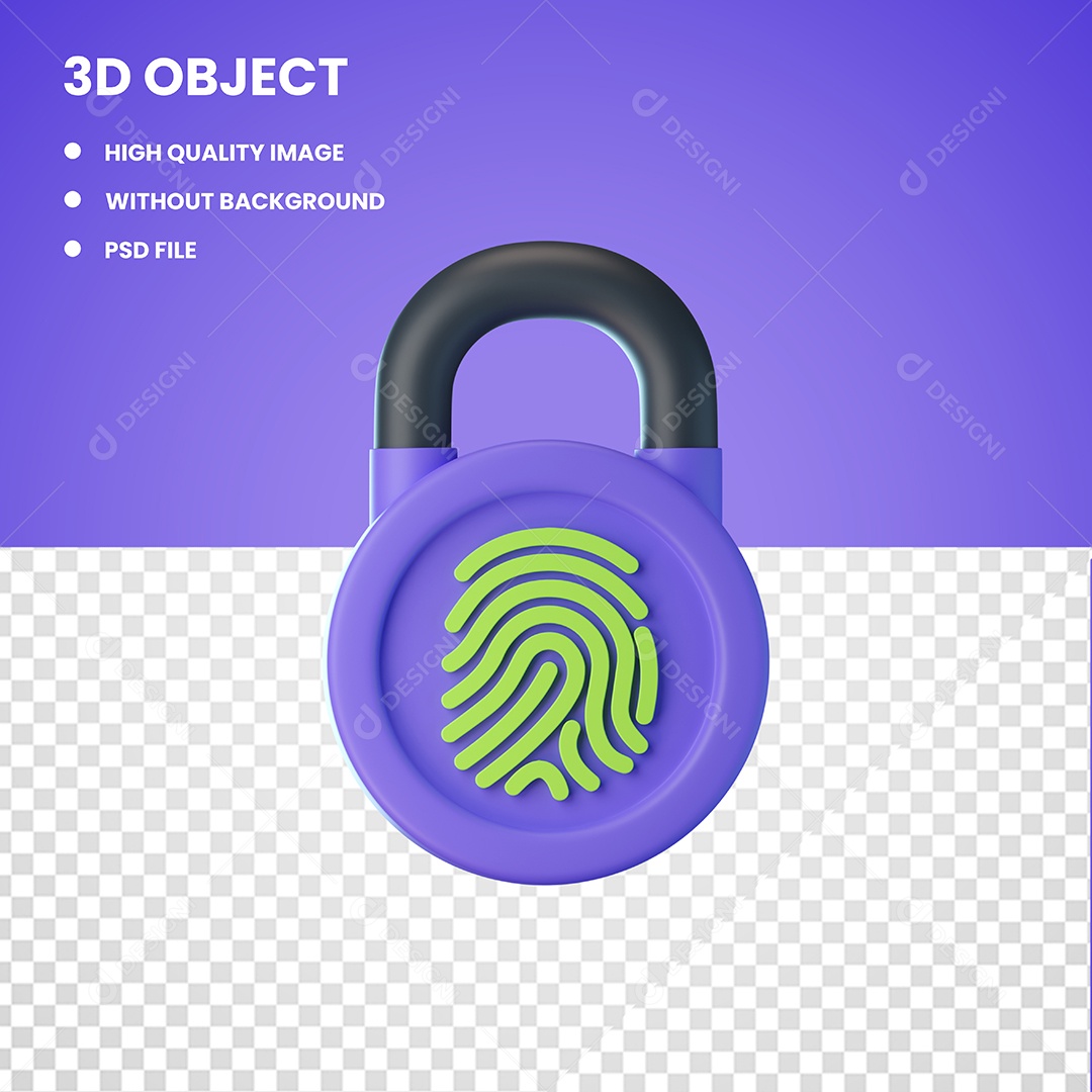 Bloqueio de segurança cibernética  Digital de ícone 3D Para Composição PSD