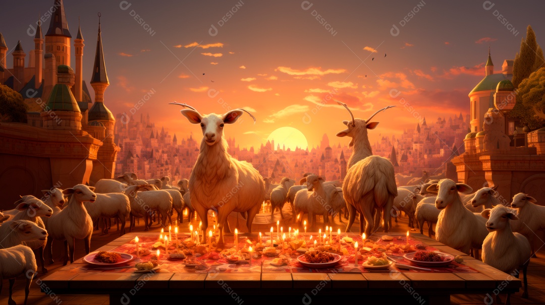 Eid al Adha, a Festa do Sacrifício, 28 de junho AI Generativa.