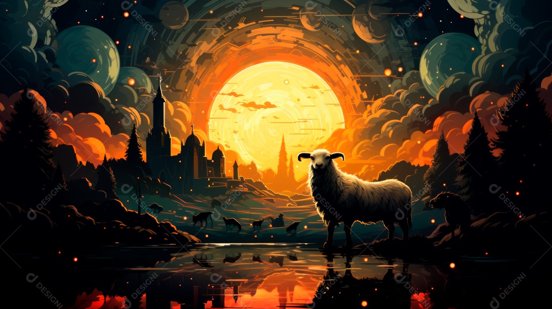 Eid al Adha, a Festa do Sacrifício, 28 de junho AI Generativa.