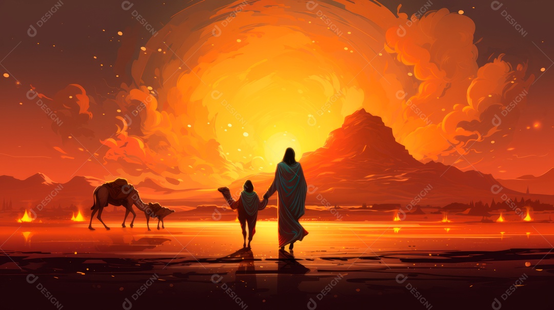 Eid al Adha, a Festa do Sacrifício, 28 de junho AI Generativa.