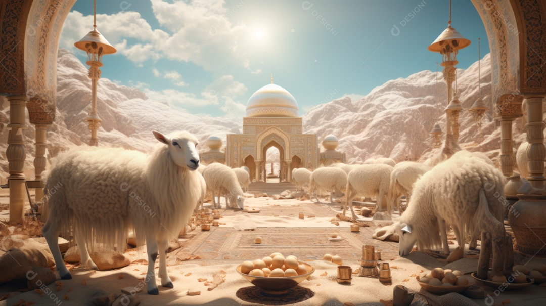 Eid al Adha, a Festa do Sacrifício, 28 de junho AI Generativa.